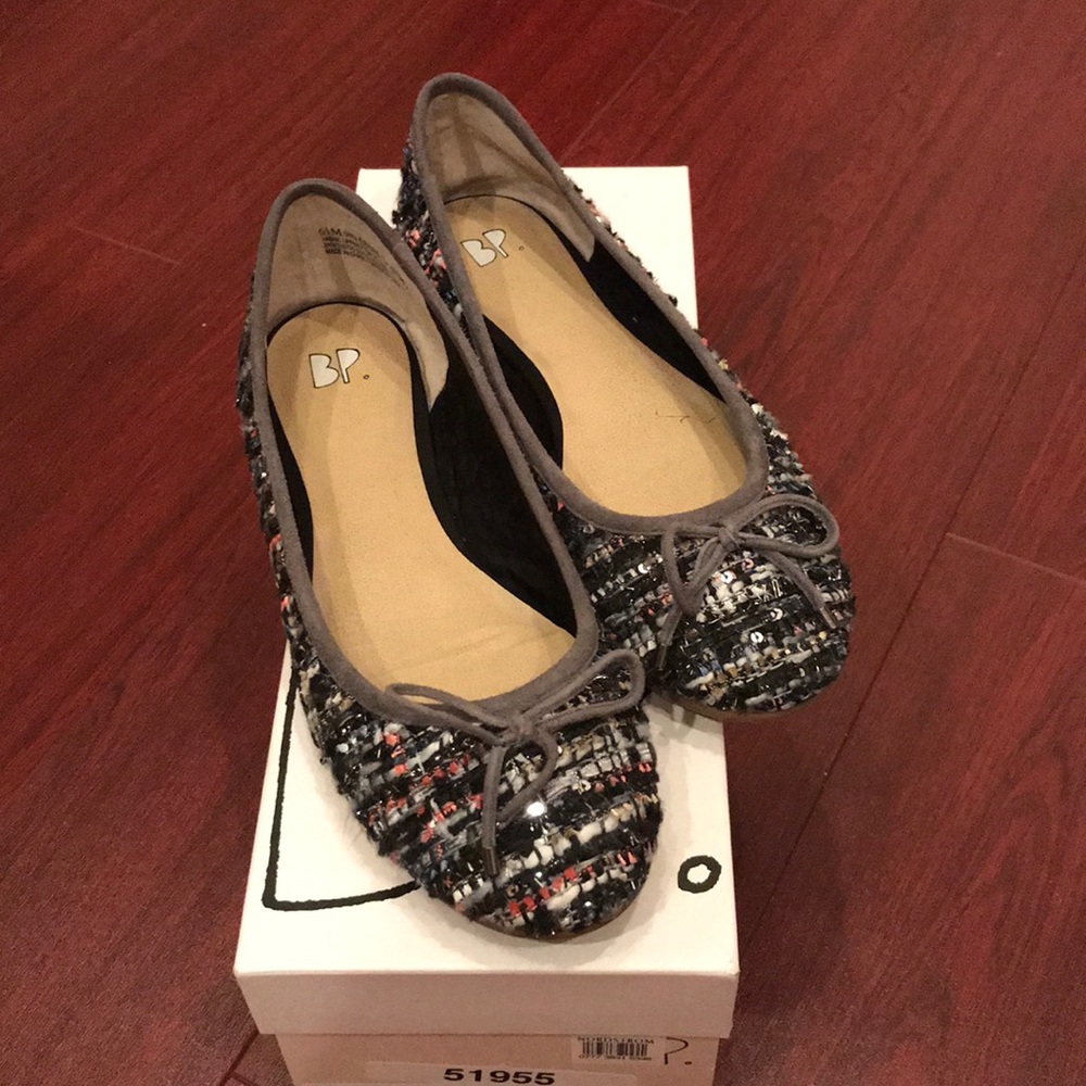 BP Tweed Slip On Flats 6.5M